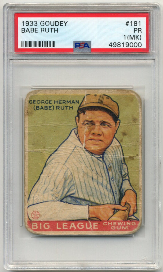 1933 Goudey Babe Ruth #181 PSA 1(MK) PR