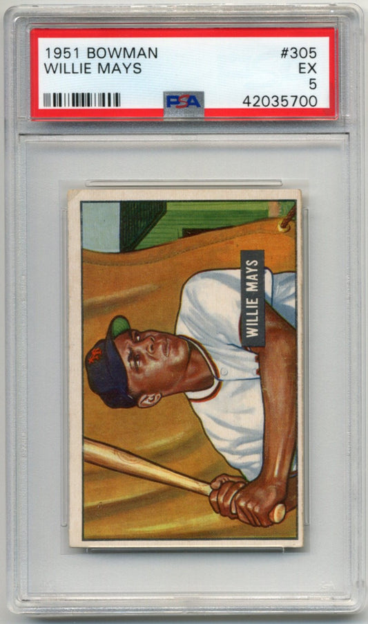 1951 Bowman #305 Willie Mays PSA 5 EX